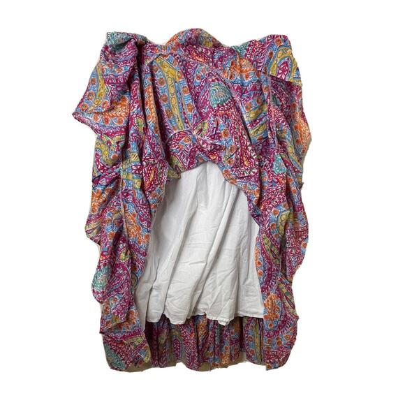 Ralph Lauren Cotton Tiered Maxi Skirt Pink Paisley Boho Beach Size XS / S - 30” - Picture 6 of 10